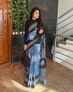 Linen Saree - side drape view