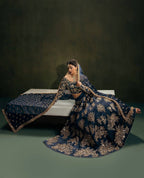 Calzora Polo Silk Lehenga with Zari Work and Tabby Dupatta for Grand Celebr embroidery close-up