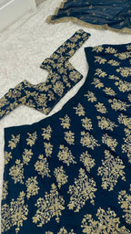 Calzora Polo Silk Lehenga with Zari Work and Tabby Dupatta for Grand Celebr styling view