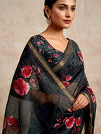 Gold Saree - side drape view