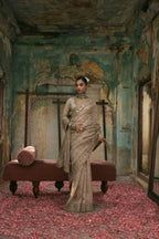 Golden Saree - drape and pallu detail