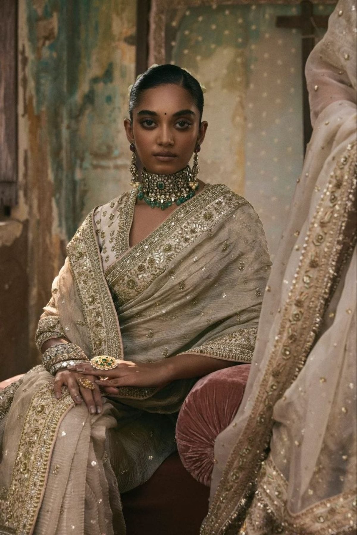 Golden Saree - blouse and border close-up