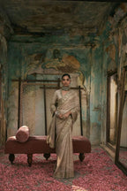 Golden Saree - fabric texture close-up