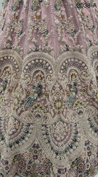 Net Lehenga Choli with Heavy Sequins and Cotton Thread Work back view