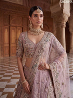 Net Lehenga Choli with Heavy Sequins and Cotton Thread Work styling view