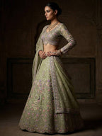 Butterfly Net Coding Sequins Lehenga colour variant view