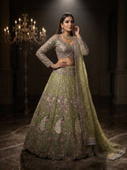 Butterfly Net Coding Sequins Lehenga colour variant view