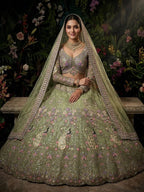 Butterfly Net Coding Sequins Lehenga full drape view