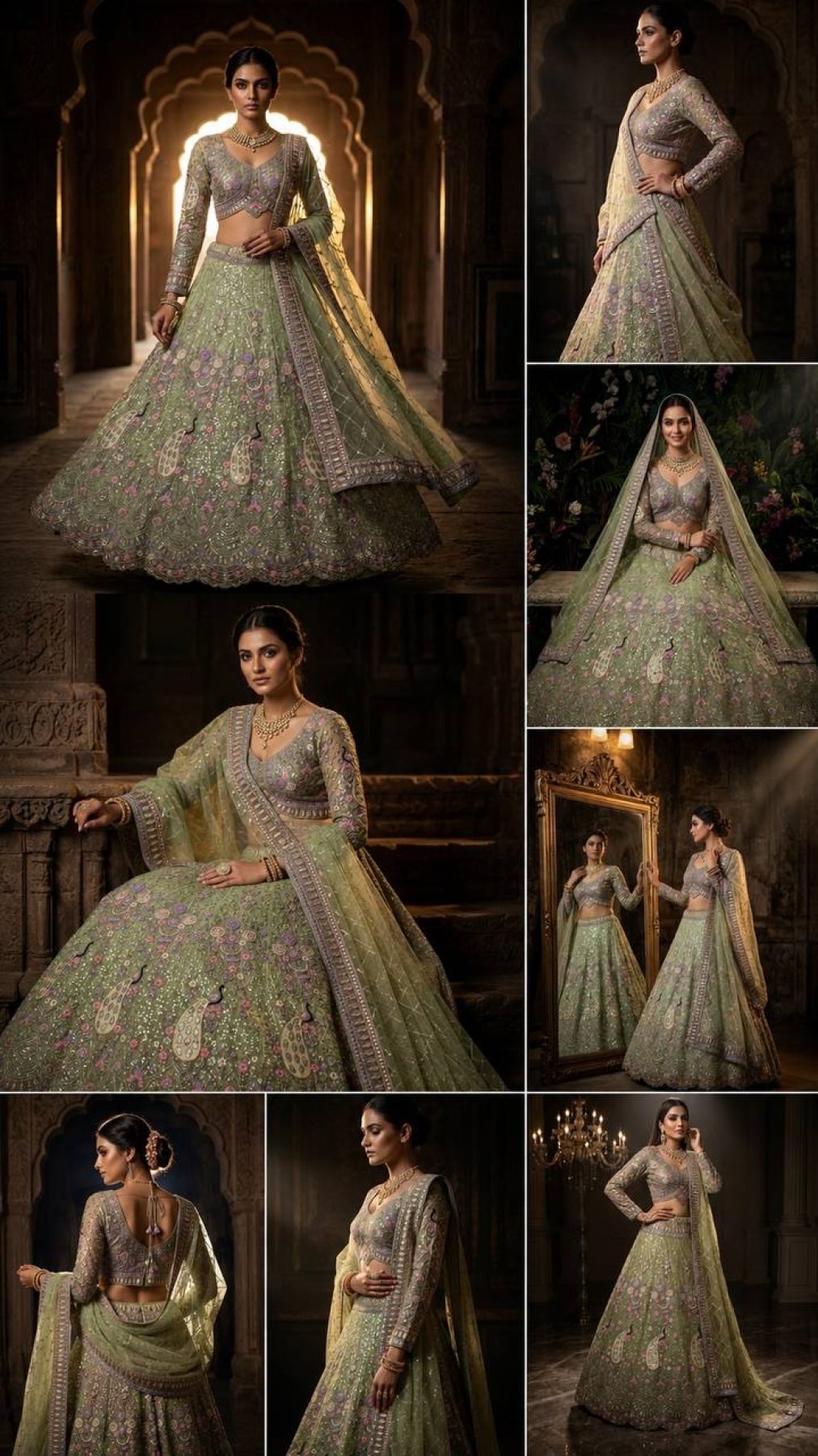 Butterfly Net Coding Sequins Lehenga embroidery close-up