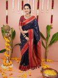 Blue Silk Saree for women - full front view | Snyvia