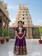 Purple Classy Kids Silk Lehenga Choli with Zari Weaving for Festive Wear for women | Snyvia