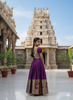 Classy Kids Silk Lehenga Choli with Zari Weaving for Festive Wear blouse and dupatta detail