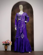 Purple Chinon Lehenga - detail view 11