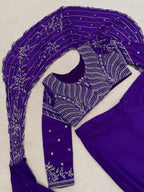 Purple Chinon Lehenga - styling and accessories view