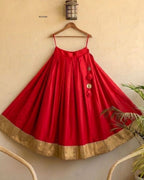 Yellow Rayon Lehenga for Garba and Dandiya Functions embroidery close-up