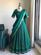 Viscose Georgette Lehenga Choli with Zari Weaving Work styling view