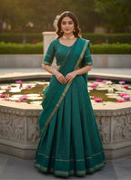 Viscose Georgette Lehenga Choli with Zari Weaving Work colour variant view