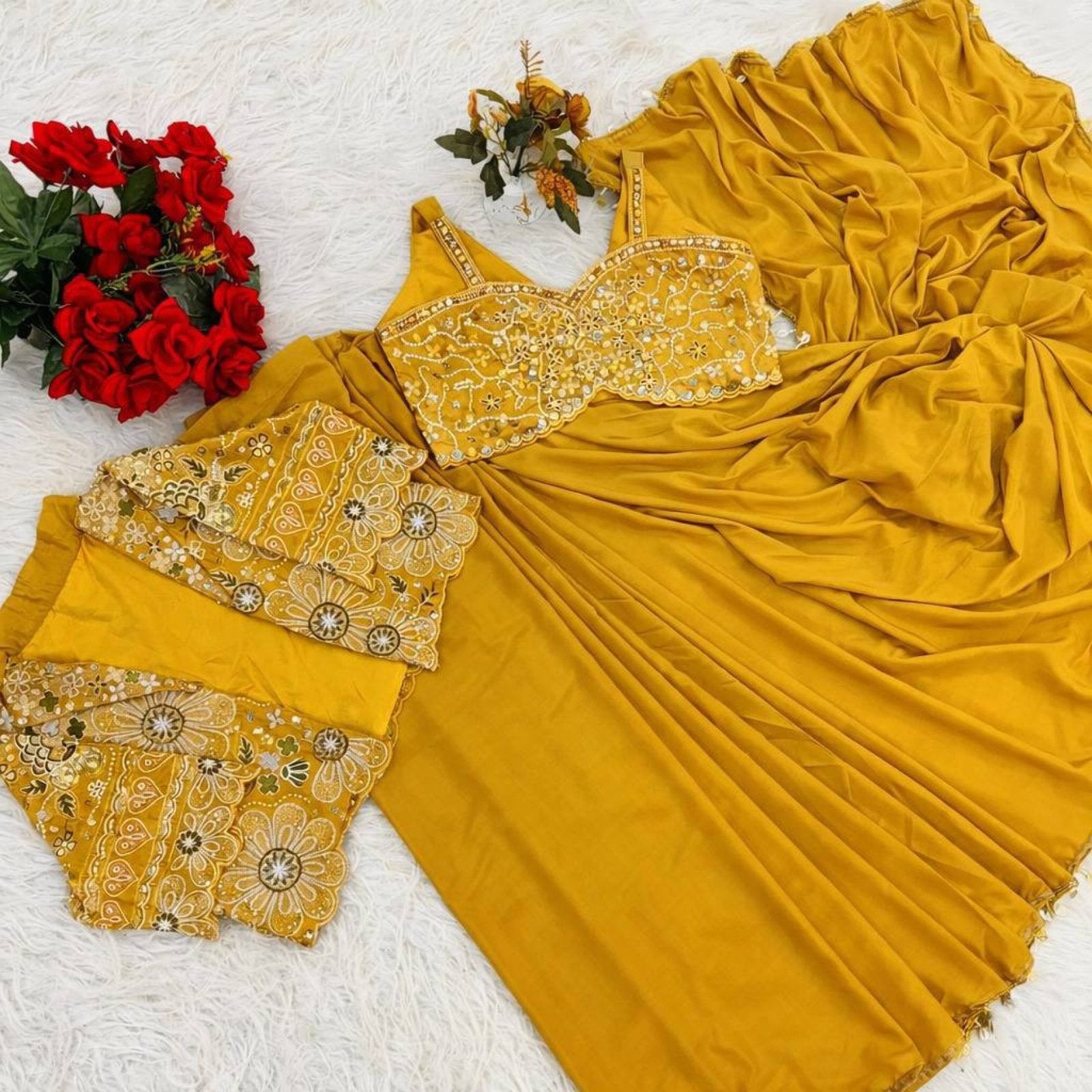 Yellow Saree - styling and accessories view