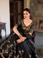 Rangoli Silk Lehenga Choli with Zari Dori Sequins Work for Wedding Wear back view
