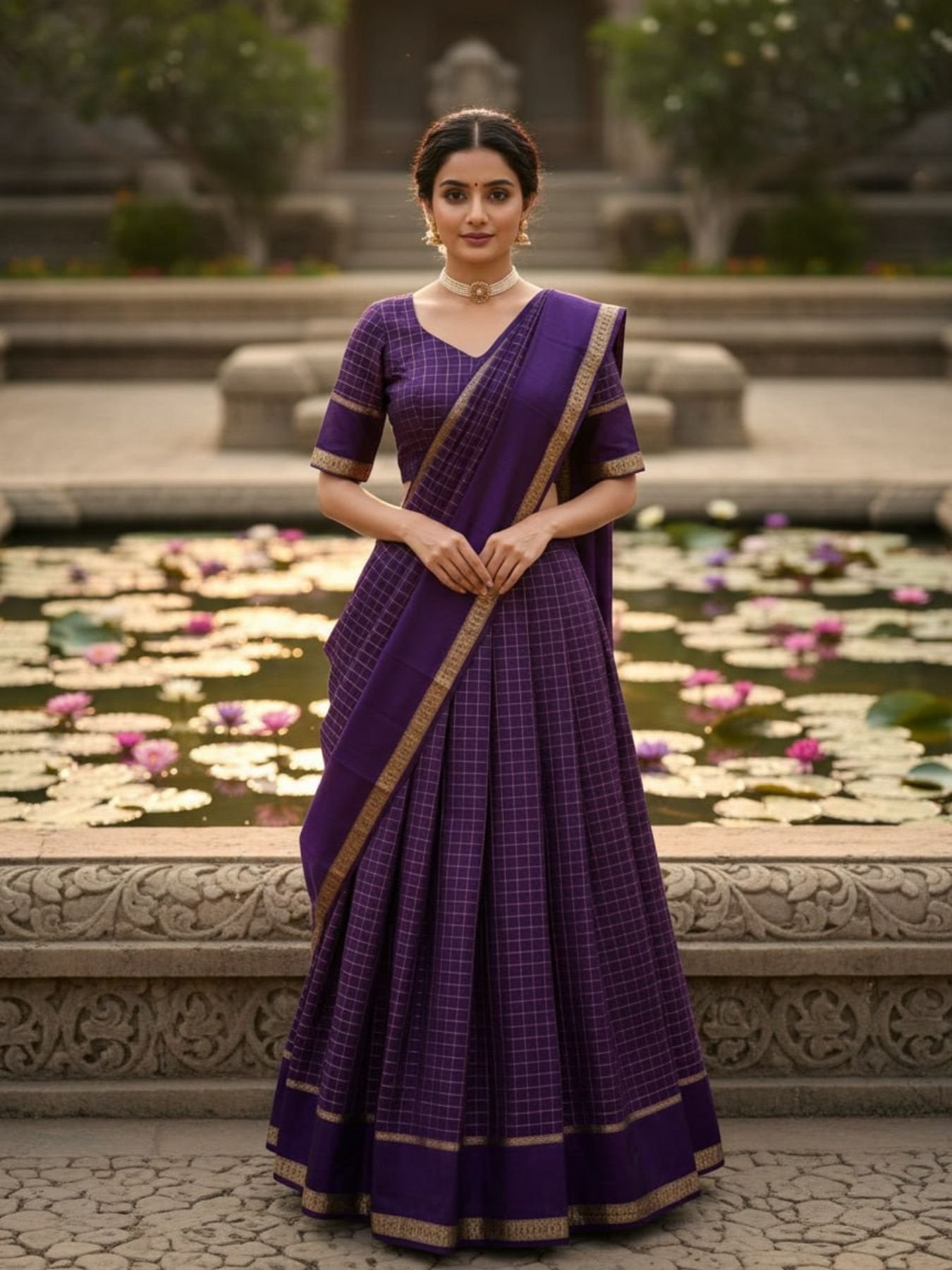 Viscose Georgette Lehenga Choli with Zari Weaving Work embroidery close-up