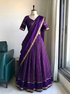 Viscose Georgette Lehenga Choli with Zari Weaving Work fabric texture detail