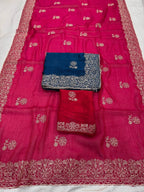Blue Chiffon Saree - styling and accessories view