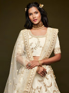 Art Silk Lehenga Choli Set with Heavy Zari and Sequins Work full drape view