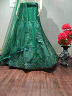 Green Lehenga Collection embroidery close-up