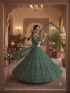 Green Lehenga Collection front view