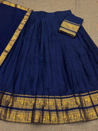 Half Saree Lehenga with Kanchi Cotton for Traditional Wear full drape view
