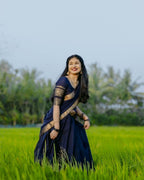 Half Saree Lehenga with Kanchi Cotton for Traditional Wear fabric texture detail