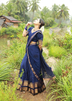 Half Saree Lehenga with Kanchi Cotton for Traditional Wear back view