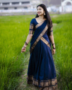 Half Saree Lehenga with Kanchi Cotton for Traditional Wear colour variant view