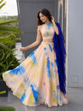 Jimmy Organza Lehenga Choli with Digital Print and Stone Work Blouse for women | Snyvia