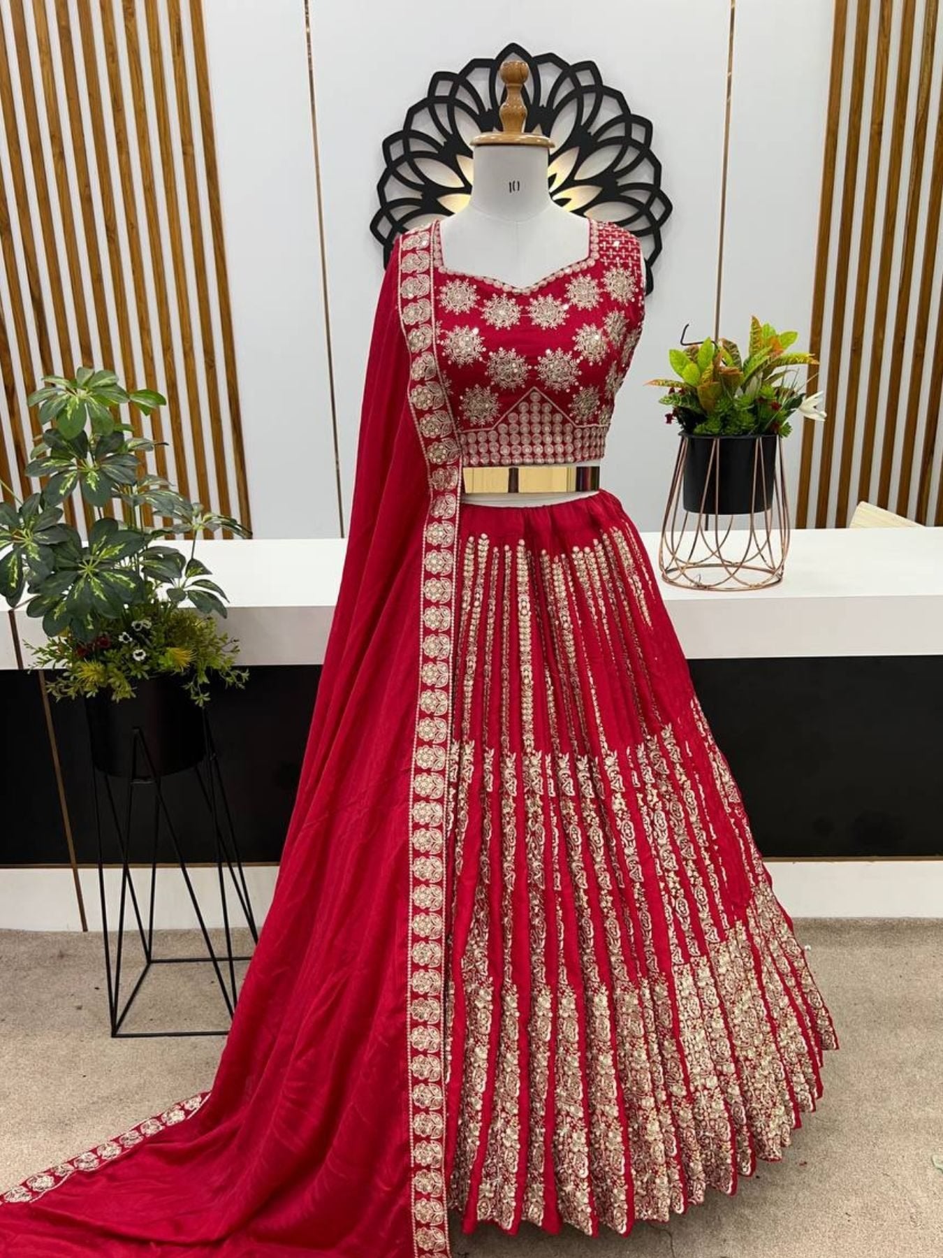 Light Pink Chinnon Lehenga with Embroidery Wedding Ready Elegance styling view