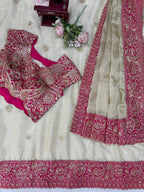 Cream Organza Saree - detail view 13
