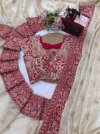 Cream Organza Saree - detail view 15