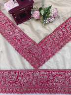 Cream Organza Saree - detail view 16