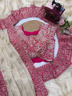 Cream Organza Saree - detail view 17