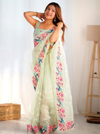 Organza Saree for women - full front view | Snyvia