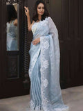 Organza Saree for women - full front view | Snyvia