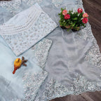 Organza Saree - blouse and border close-up