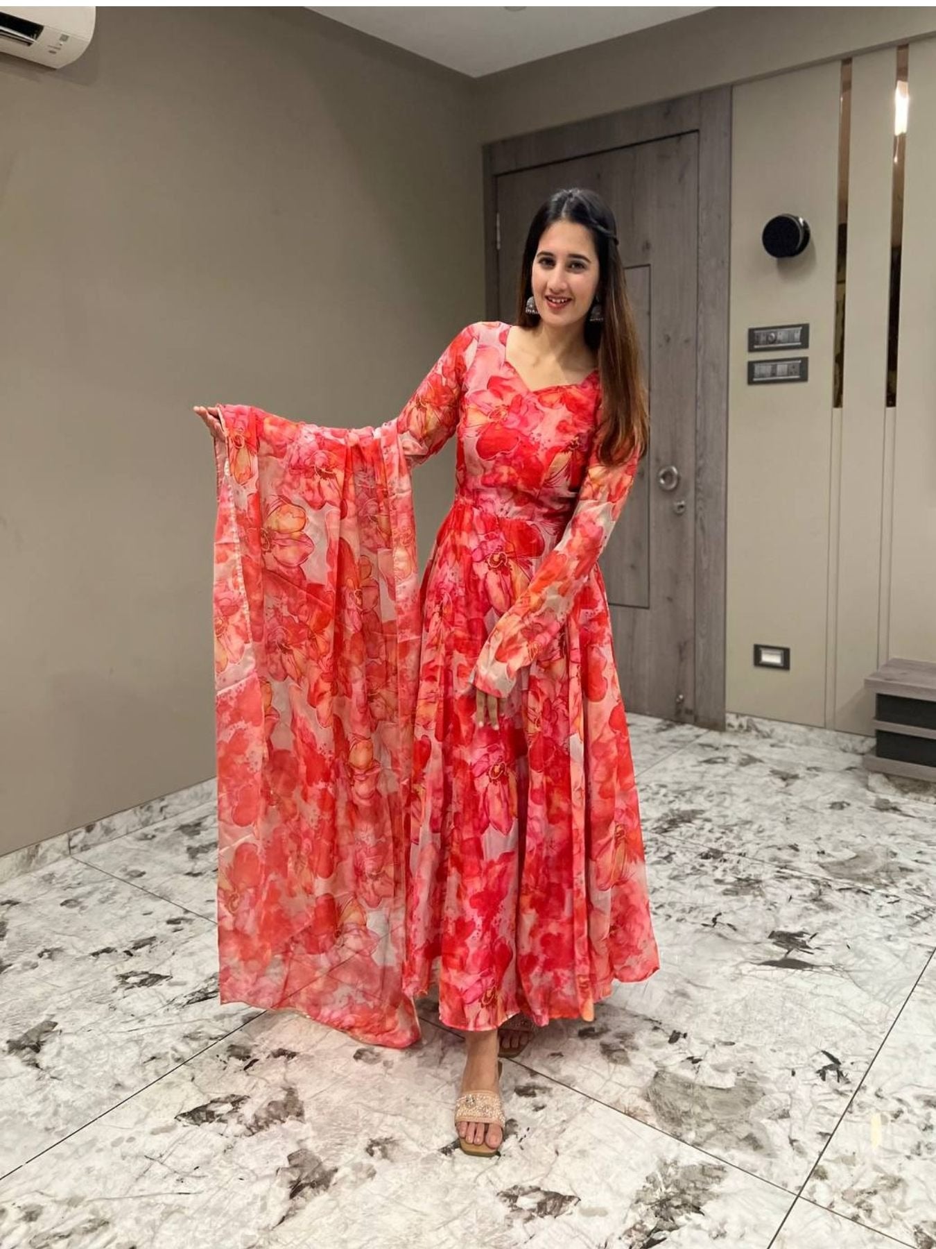 Organza With Digital Print Kurti Set for women | Snyvia