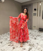 Organza With Digital Print Kurti Set dupatta detail