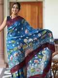 Linen Saree for women - full front view | Snyvia