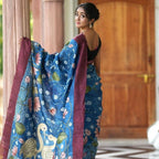 Linen Saree - side drape view