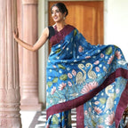 Linen Saree - blouse and border close-up