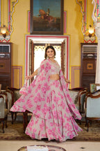 Ready to Wear Georgette Lehenga Choli with Sequins Work for Festive Wear fabric texture detail