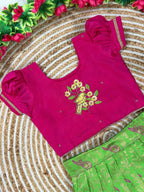 Pure Silk Lehenga Set with Maggam Work Blouse for Festive Wear styling view