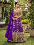 Durable Mother Daughter Matching Lehenga Choli Combo Set blouse and dupatta detail
